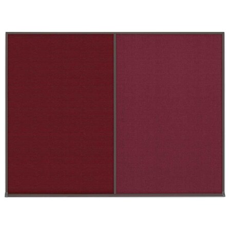 United Visual Products Triple Door Radius Corkboard, 72"X48", G UV80055-GOLD-CINNABA